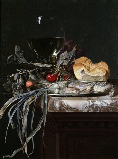 Natura morta con piatto di pesce da Willem van Aelst